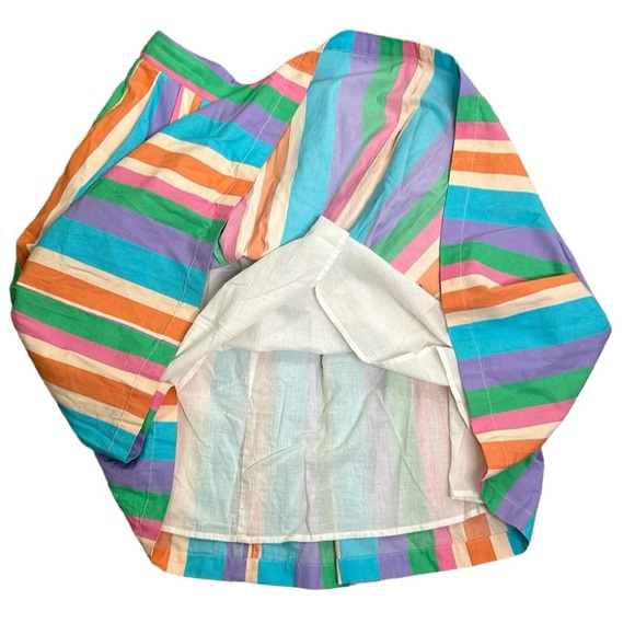 ModCloth multi color striped cotton  skirt size XlArge pink blue green pur - Picture 5 of 11